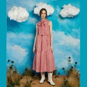 Sister Jane Stables Gingham Bow Midi Dress Sz S
